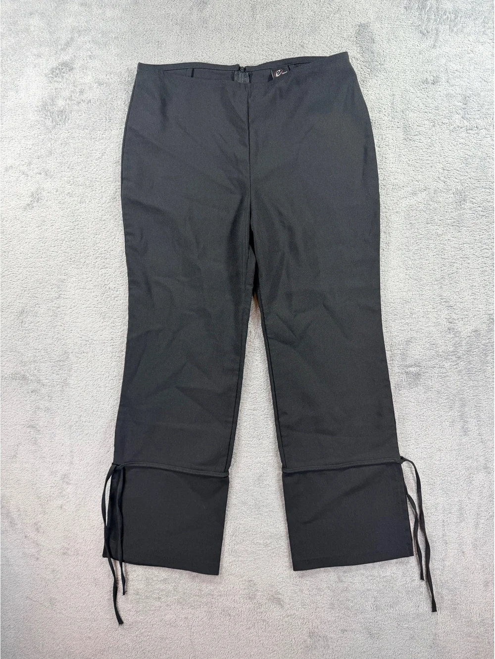 eVent Black Dress Pants with Ankle Ties, Size Medium